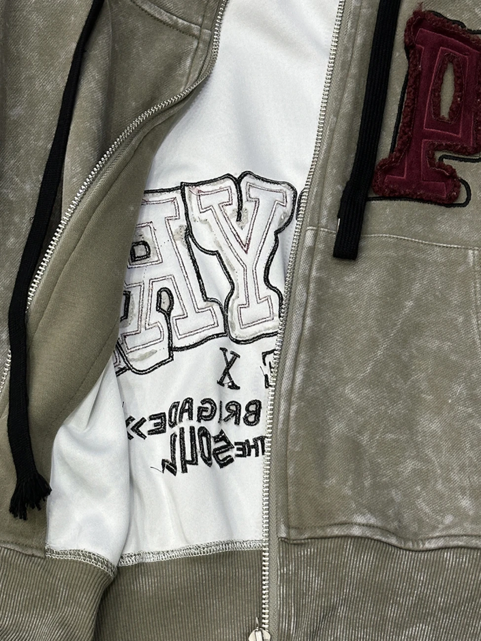 2025 Spring and Autumn New American Retro Embroidered Cardigan Hooded Sweatshirt Loose Fashion Design Jacket for Women