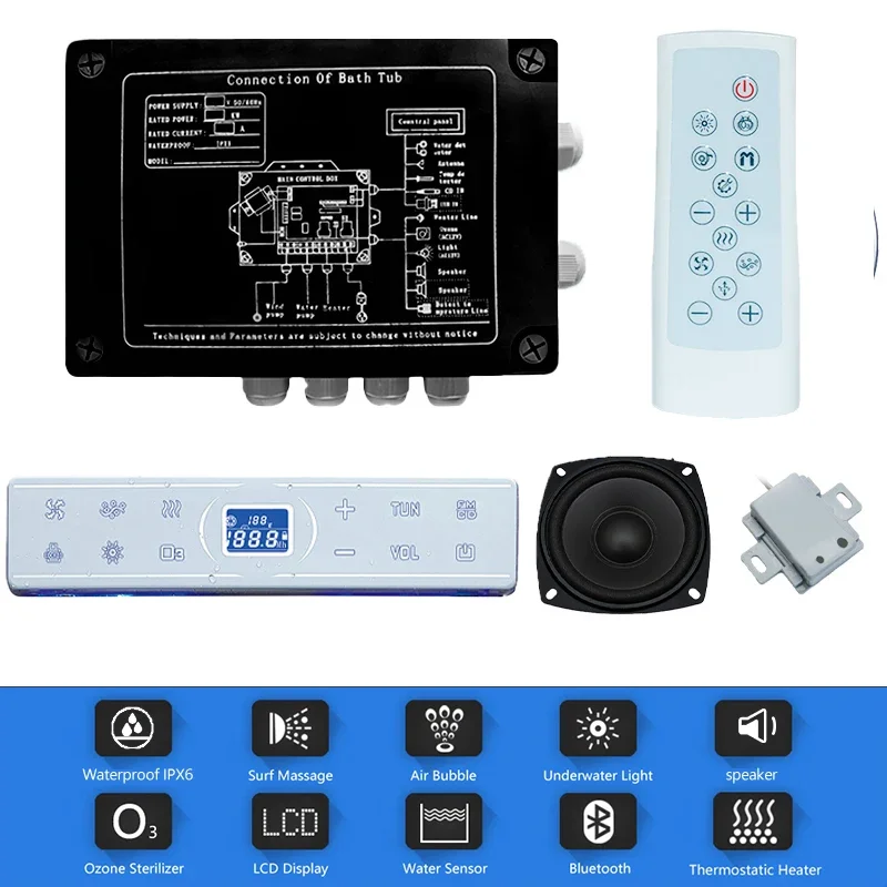 

220v Massage Bathtub Controller SPA Bathtub Control Panel Digital Display Temperature Control Screen Supply