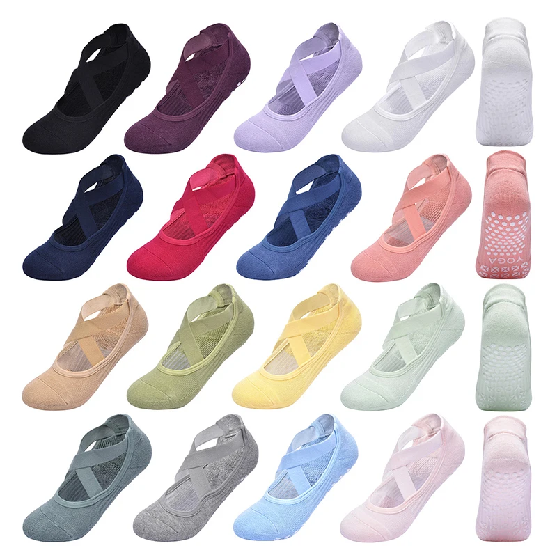 Women Non-Slip Yoga Socks Silicone Indoor Cotton Bandage Backless Pilates Fitness Sock Ladies Ballet Dance Sports Grippers Socks gallery 5