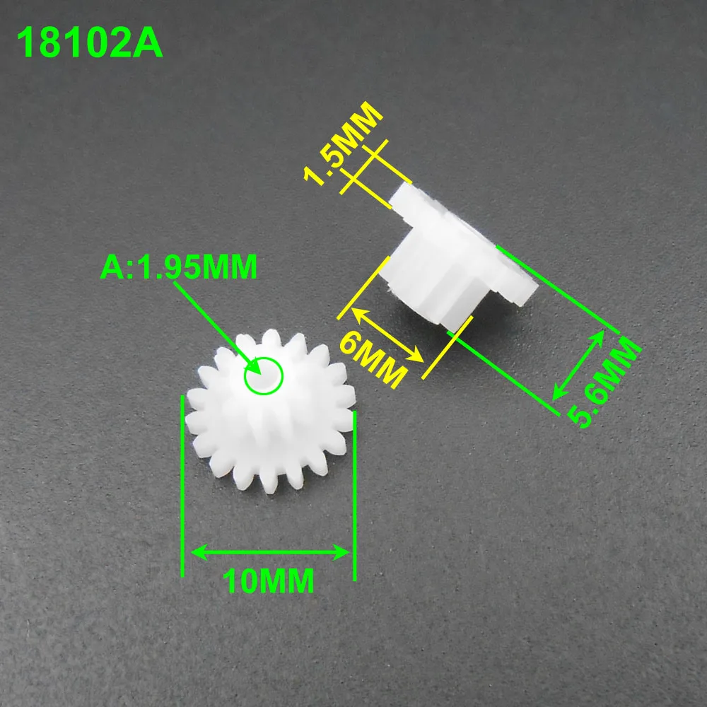 50PCS 0.5 Modulus 0.5M Double Gear Reduction Bilayer Gears 18 Teeth + 10 Teeth Aperture 1.95mm 2A Tight Fitting 18T + 10T *FD929