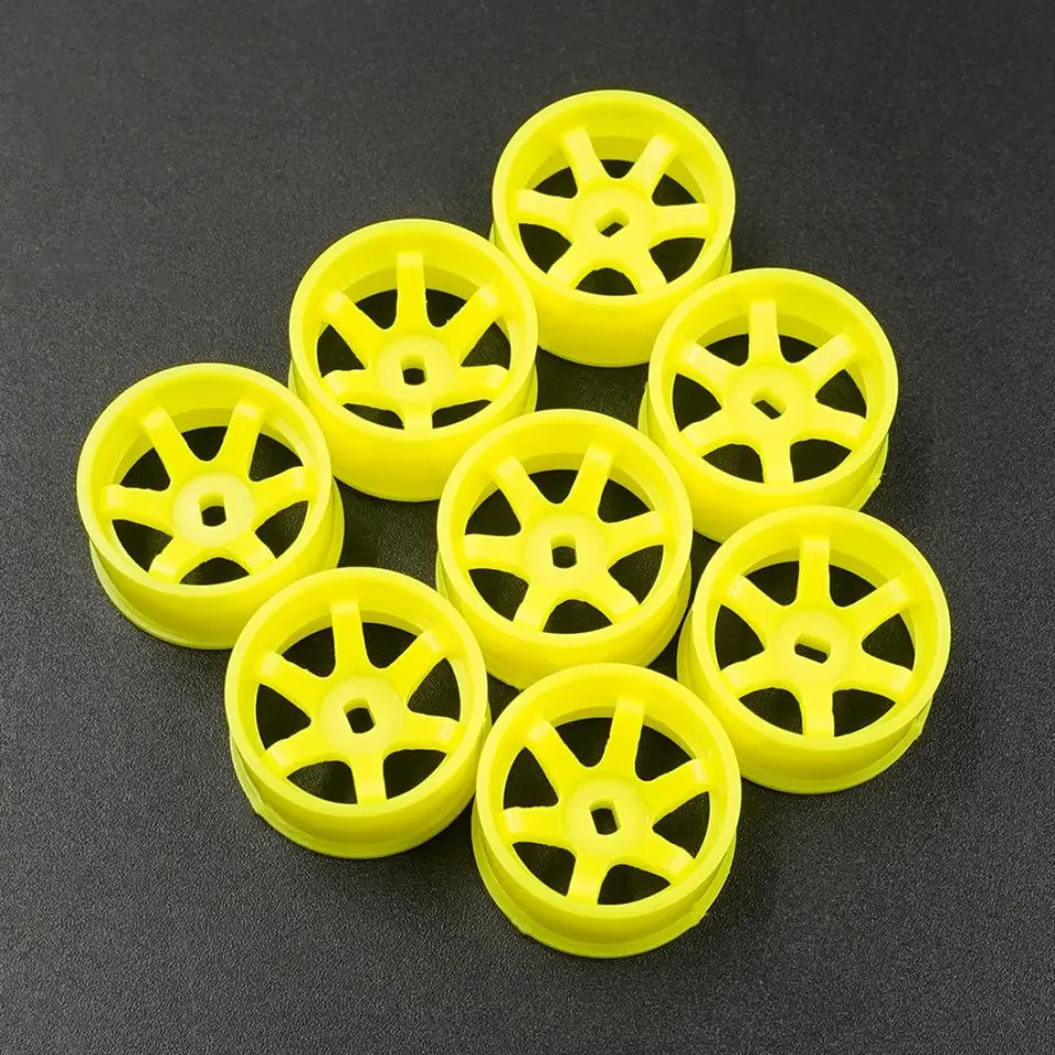 Yeah Racing Plastic Rim Set (Offset 0 +1 +2 +3) White/PINK/YELLOW For 1/28 AWD Mini-Z MA-020  GLA GIULIA