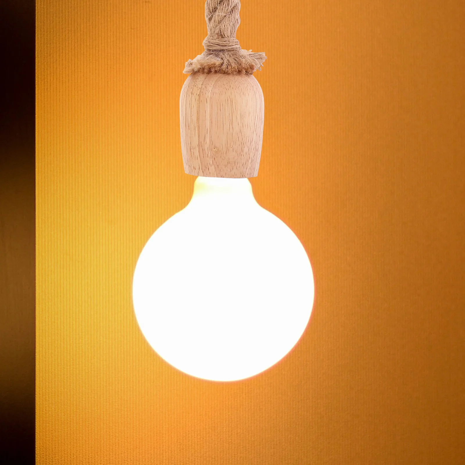 

Retro Pendant Light Kit With Hemp Rope Rubber Wood Ceiling Lamp Fixture For Living Room Bedroom Dining Room Decor Lighting