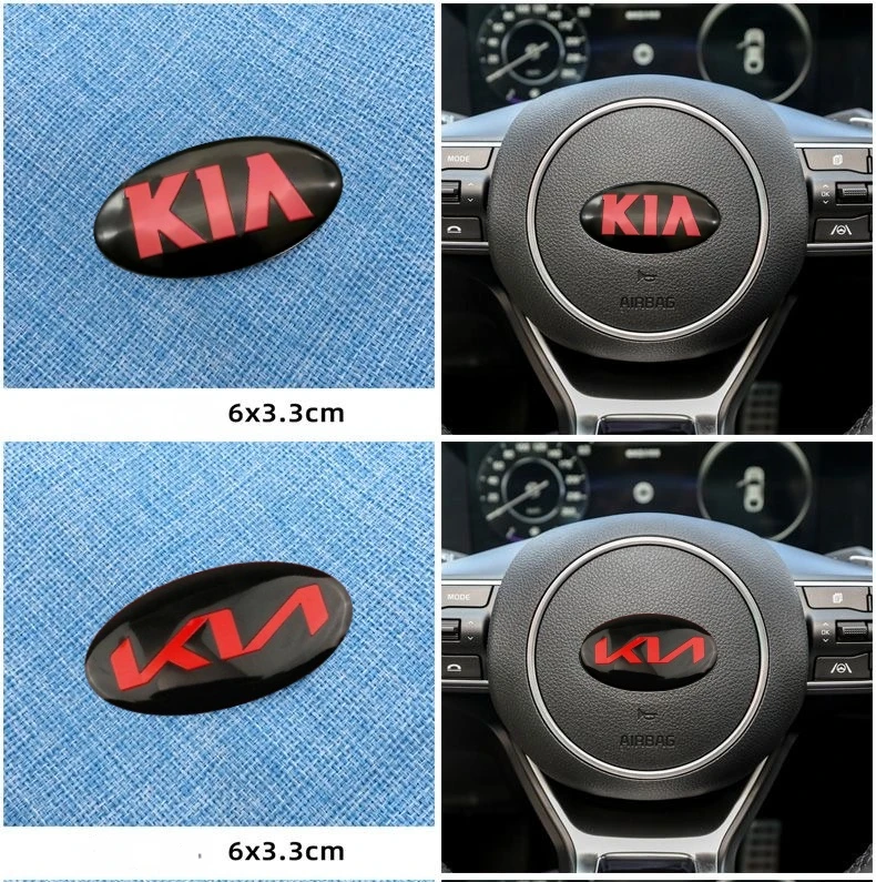 Suitable for Kia k2 k3 k5 kx5 rio soul Sportage steering wheel labeling modified car labeling elliptical car labeling