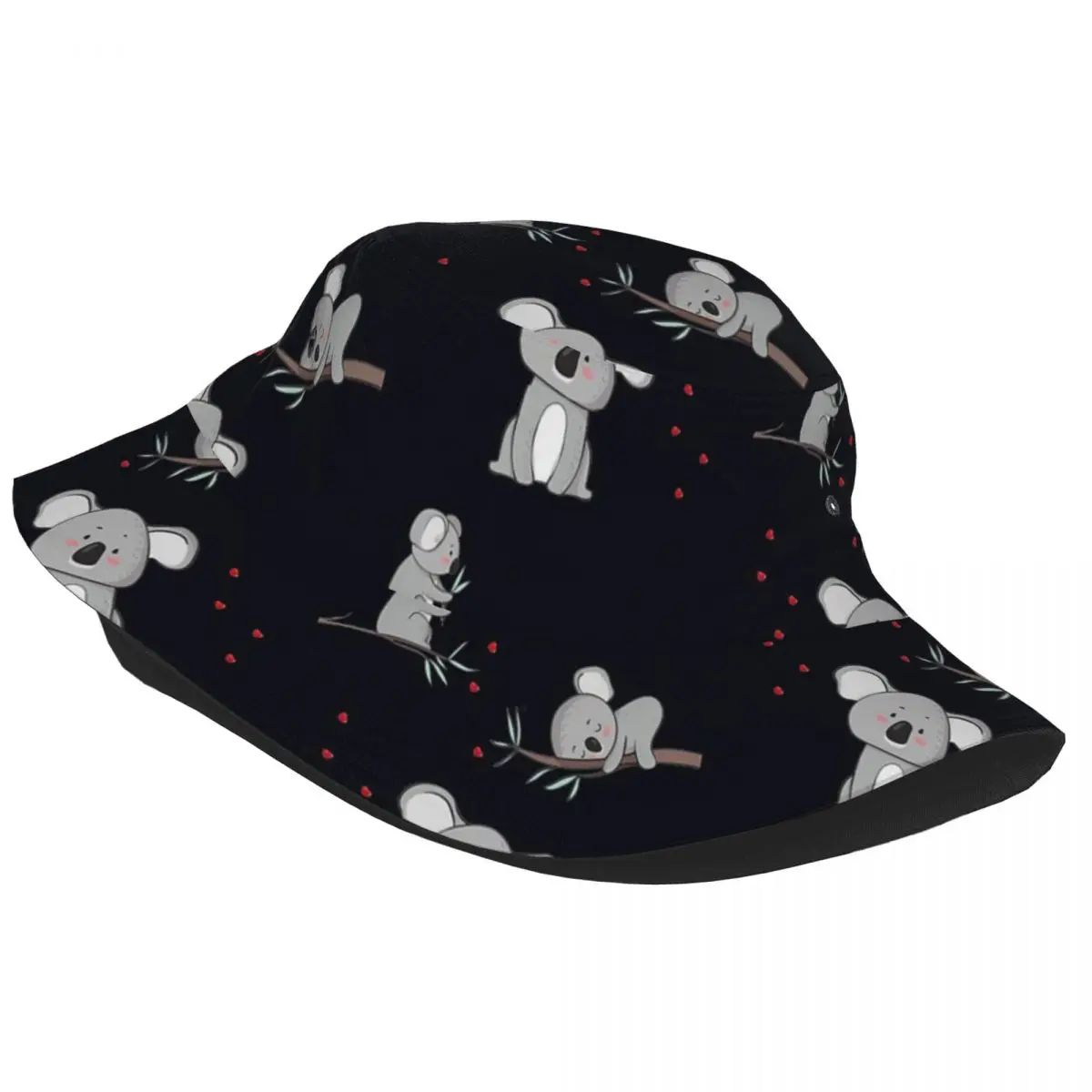 Koalas Sleep Animal Bucket Hats for Men Women Beach Bear Kawaii Field Hat Casual Packable for Vacation Fishing Cap Headwear