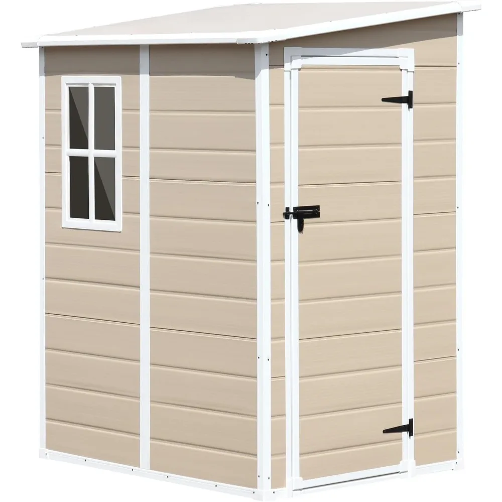 

Outdoor Storage Shed 5x4 FT, Resin Outside Sheds Storage with Floor, Window & Lockable Door Included, Shed