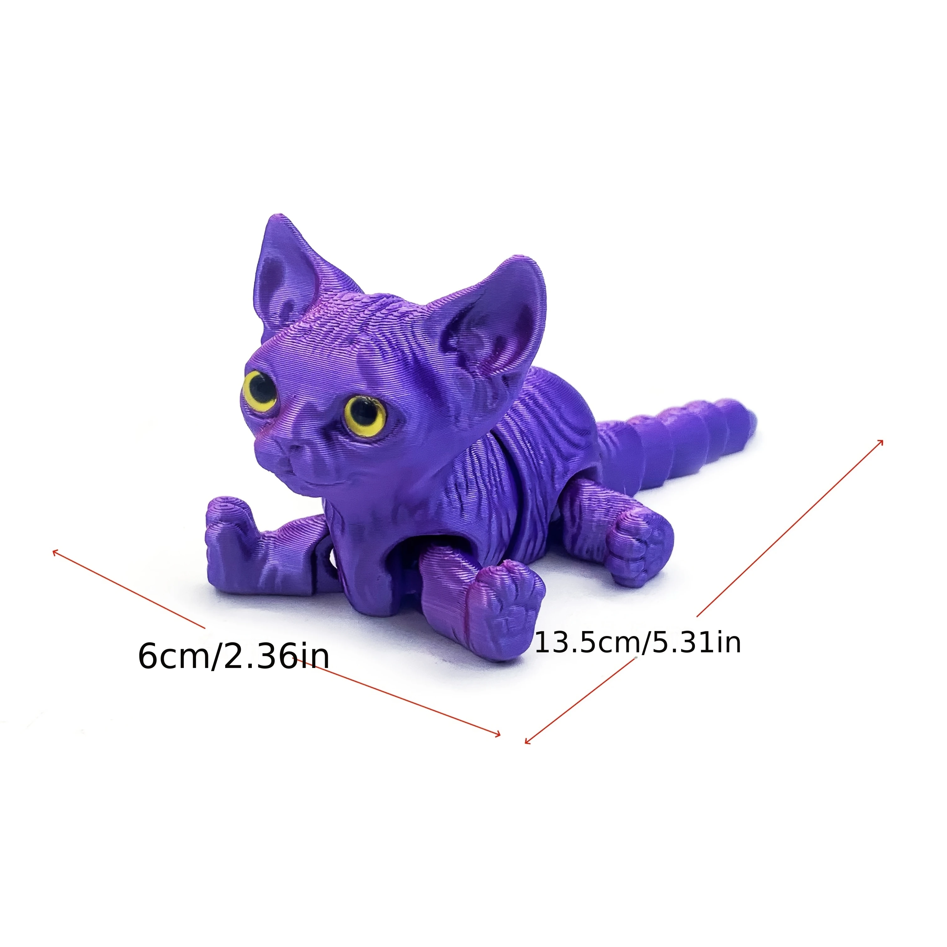 3D Printing Stephen Cat, Novelty Artwork Interior Desktop Decoration Ornament Stephen Cat Model Animal Gradient Colorful