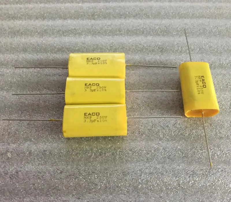 10Pcs Suitable for EACO MKP 250V 3.3UF thick copper feet, fever frequency division film stepless capacitor