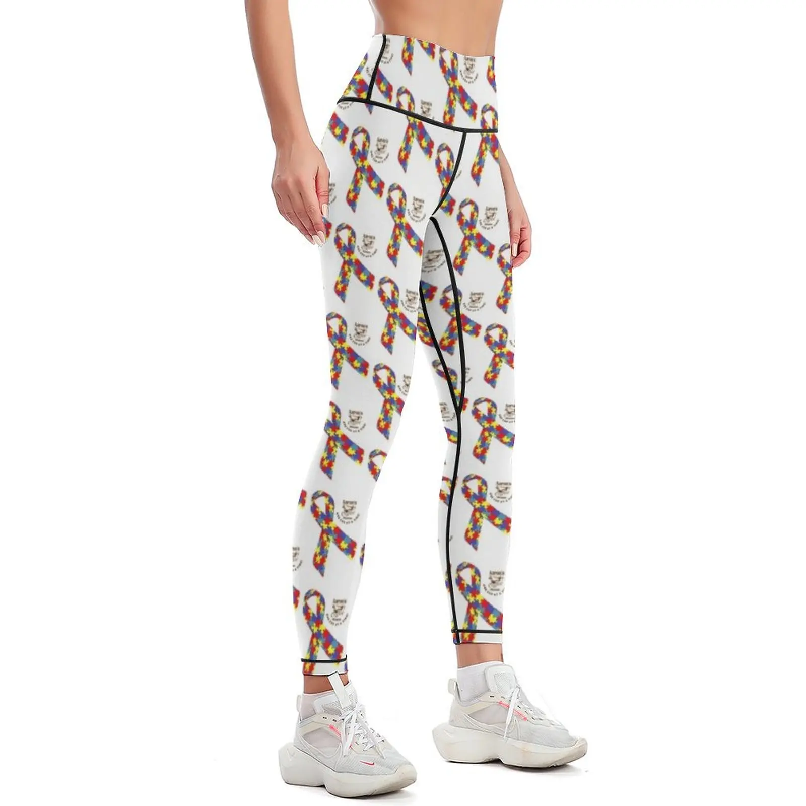 Autism Awareness One cup at a time! Leggings gym womans Sports female push up legging harem pants Womens Leggings