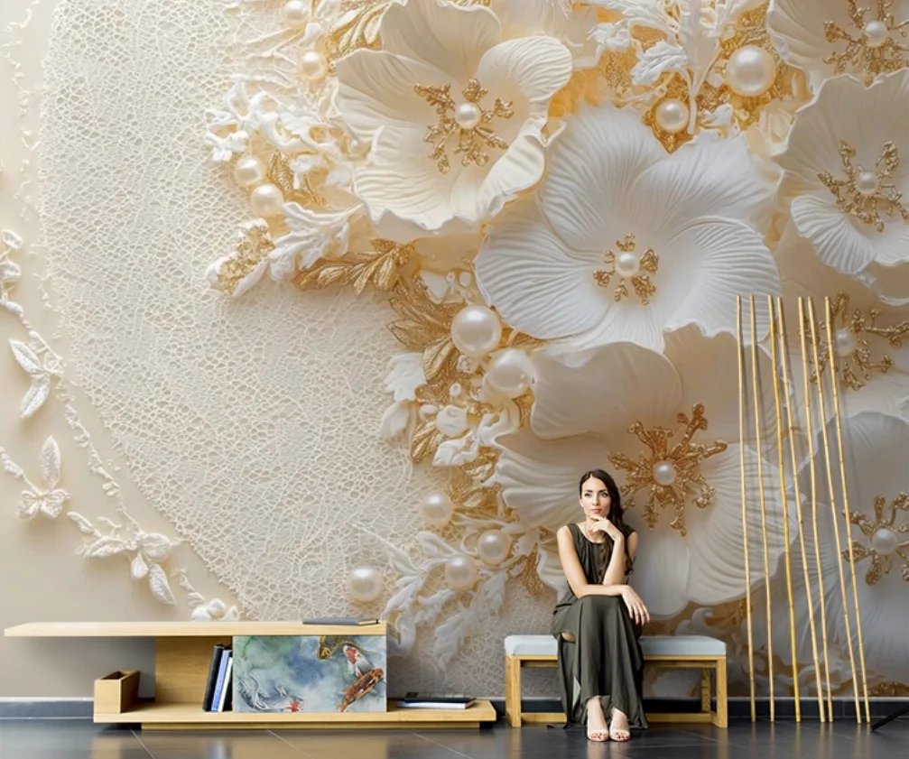 

﻿ Современные минималистичные и элитные 3D рельефные цветы обои для спальни фон обои по индивидуальному заказу