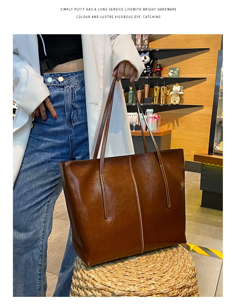  tote luxury women's handbag for travel shopping work shoulder bag vintage travel work fashion purse