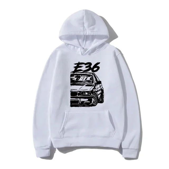 Classic E30 E46 Fashion Initial D Graphic Hoodies Men Harajuku Streetwear Hip Hop Casual Pullover Sweatshirt Unisex