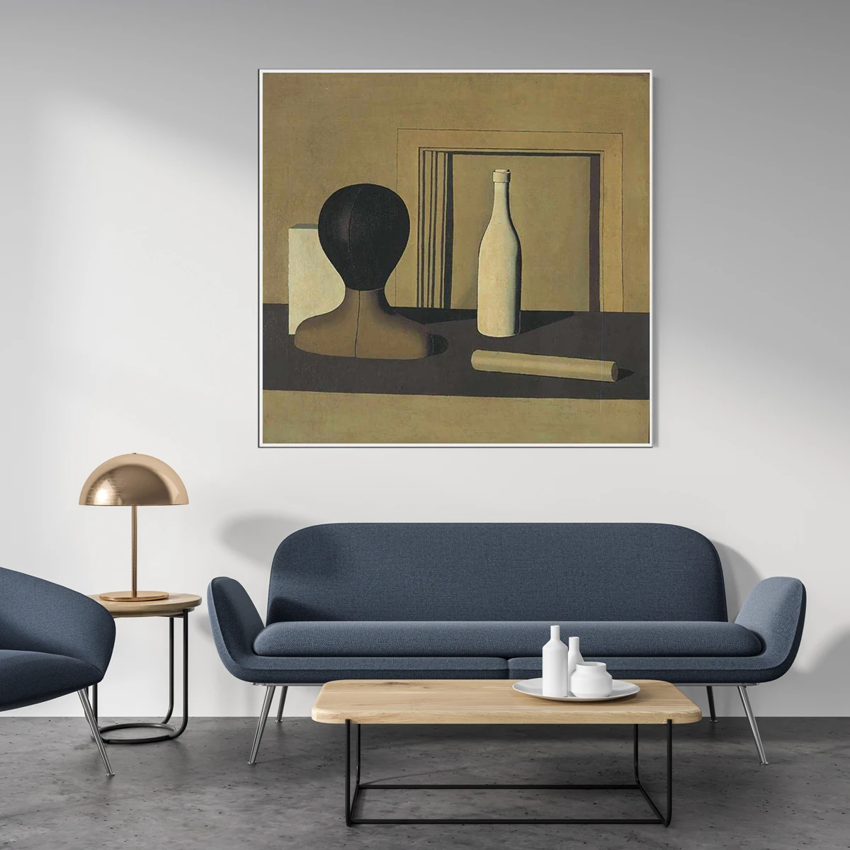 100% handmade Abstract Oil Painting Reproduction on Linen Canvas,Metaphysical Still Life 1918 by Giorgio Morandi,Museum Quality