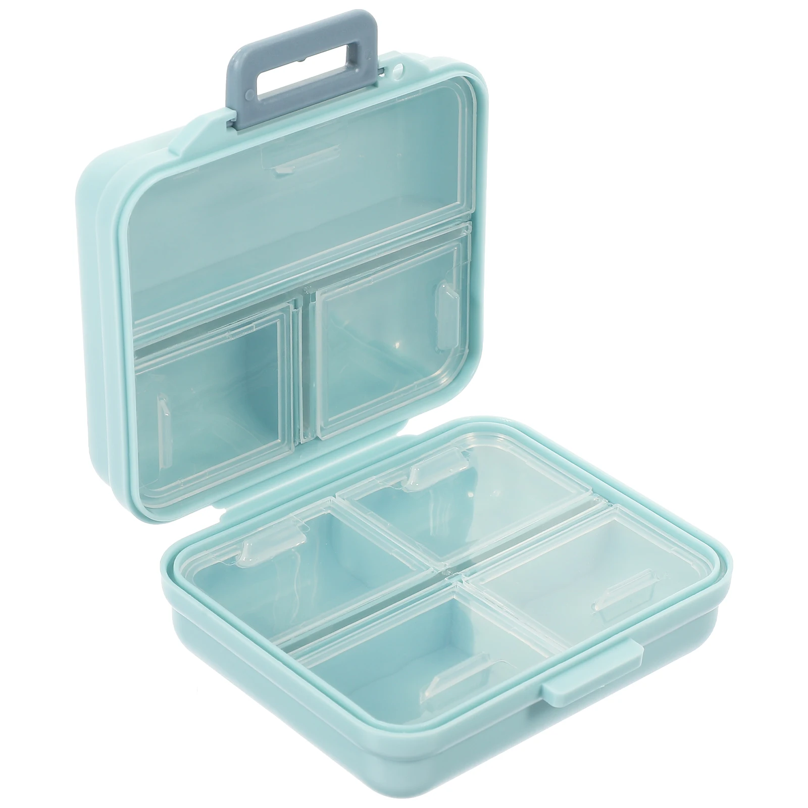 

Small Divided Medicine Pill Organizer Portable Travel Case Container Daily Storage Boxes Dustproof Multi Grid Design