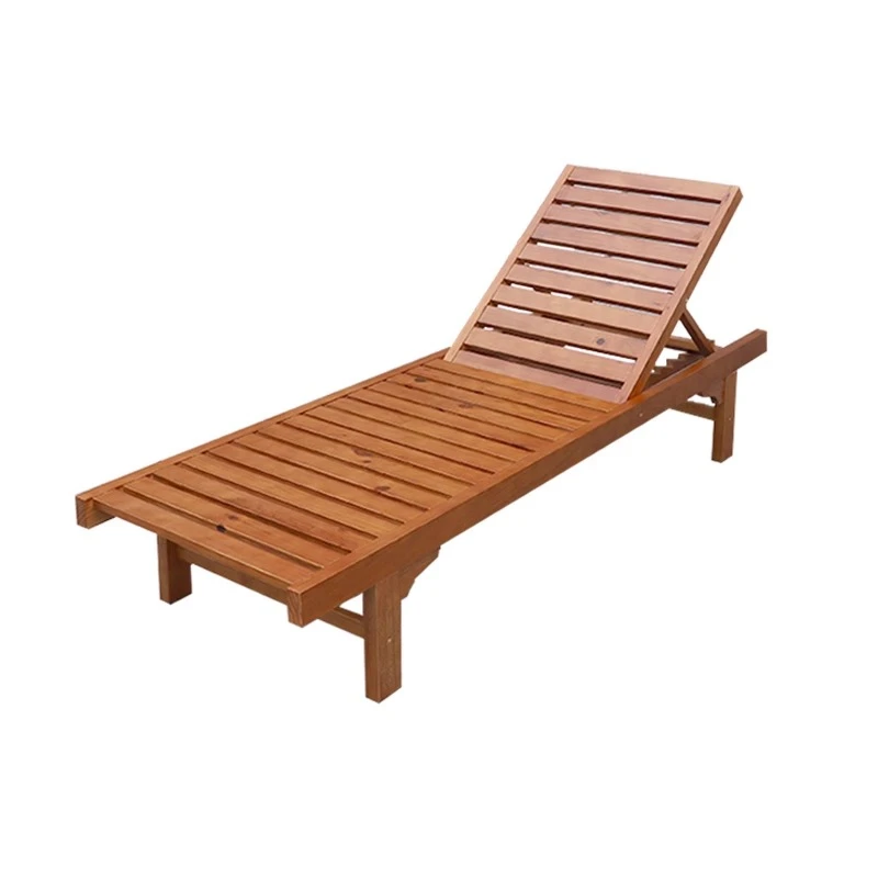 

Outdoor solid wood bed scenic seaside swimming pool outdoor teak
