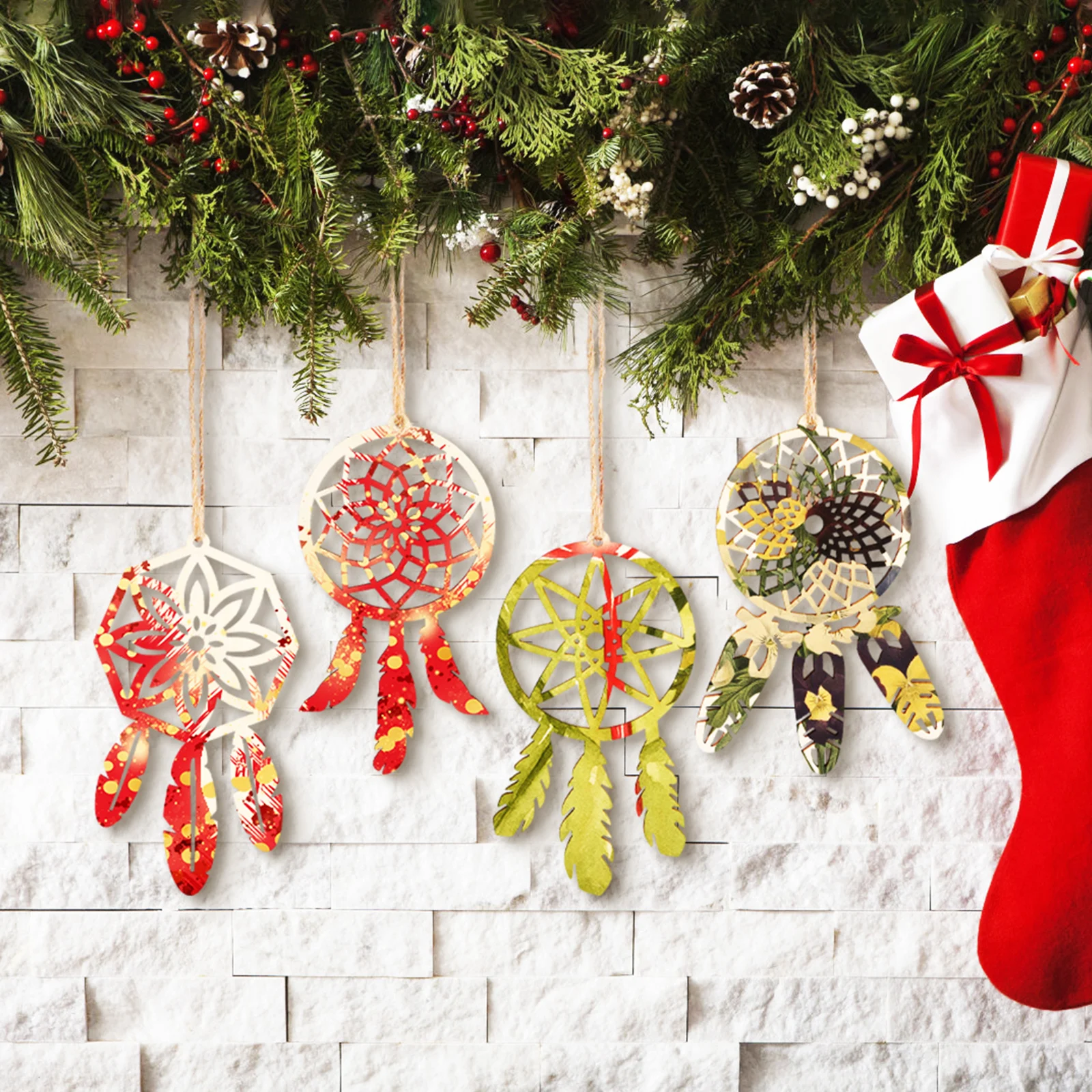 

40pcs Wooden Dream Catchers Diy Unfinished Hanging Ornaments 40 Ropes Lightweight For Gatherings Banquets Wood Crafts