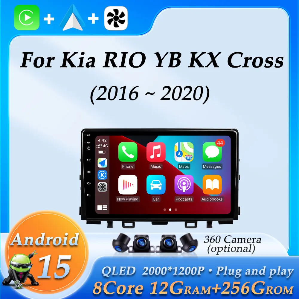 

Wireless CarPlay GPS Navigation Split Screen for Kia RIO YB KX Cross 2016 - 2020 Car Radio Audio Multimedia Video Player BT WiFi