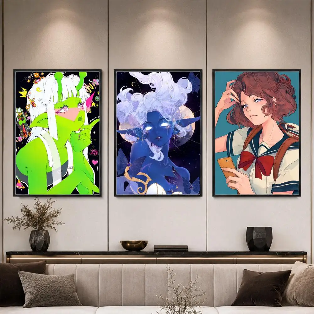 Cyberpunk Retro Futurist Metal Aesthetic Poster HD Waterproof Eco-Friendly For Kitchen Bathroom Wall Art Bedroom Home Decor