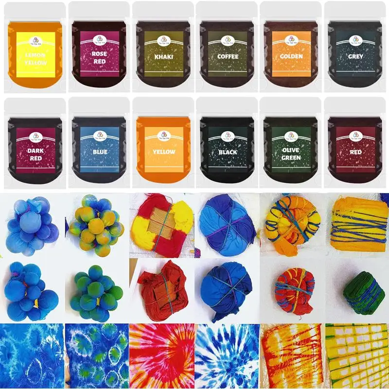 10-20g 24 Colors Fabric Dye Clothing Refurbished Coloring Agent Cotton Linen Jeans Canvas Pigment Home Tie-Dye Handmade Supplies