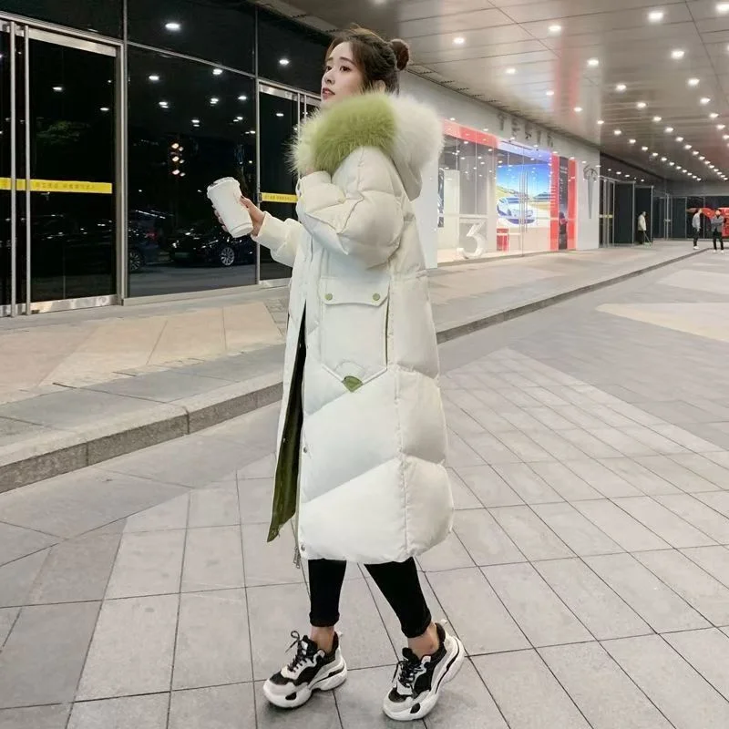 The Eiderdown Cotton-padded Jacket Girls' Long Syle New Winter Clothes Thickened Plus Size Cotton-padded Jacket Korean Jacket