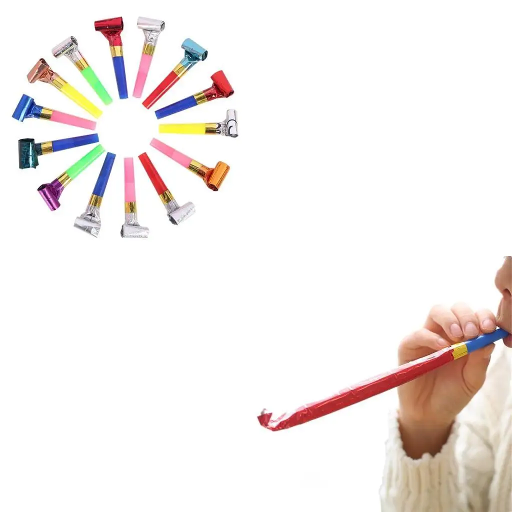 

100pcs Fringed Colorful Party Horns Noisemakers Kids Party for Birthday