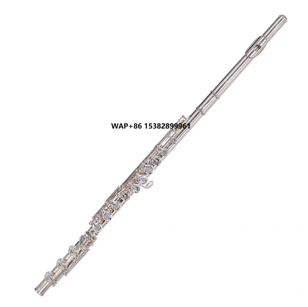 JEK 17-Key G3RBES French Silver Tube Curved Array C Flute with Perforated Embossed