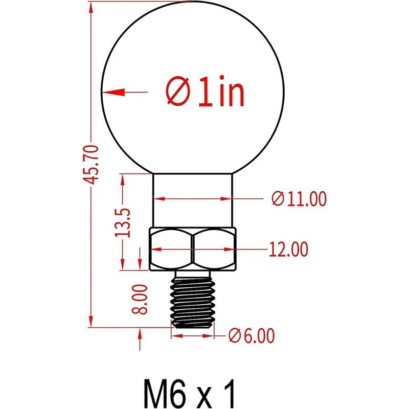 2 Stuks 1 Inch Bal Adapter Rubber + Metaal Met M 6X1.0 Draad Post Compatibel Voor Ram Mounts B Maat 1 Inch Bal Dubbele Socket Arm