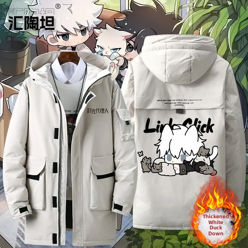 

Зимняя пуховая куртка Jaet Time Agent Collaborative Edition: теплое, молодежное, стильное пальто с капюшоном на молнии из полиэстера