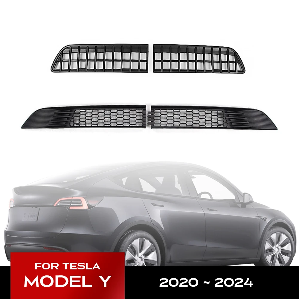 For Tesla Model Y 2020-2024 Car Lower Bumper Anti Insect Net DustProof Inner Vent Grille Cover Insect-proof Front Cover Inlet