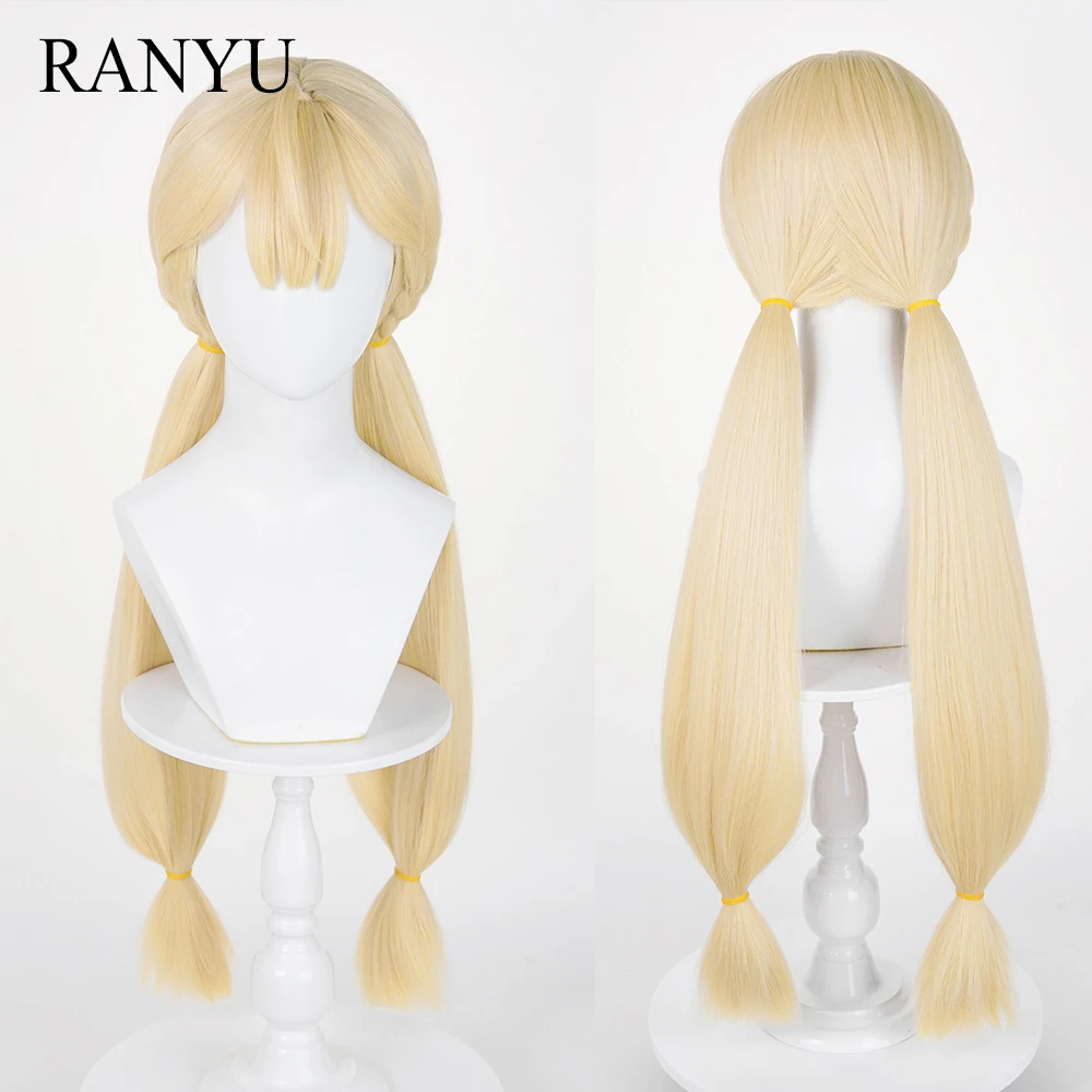 

Blonde Anime Game Cosplay Wigs with Bangs Synthetic Long Straight Fluffy Wig Heat Resistant for Daily Party