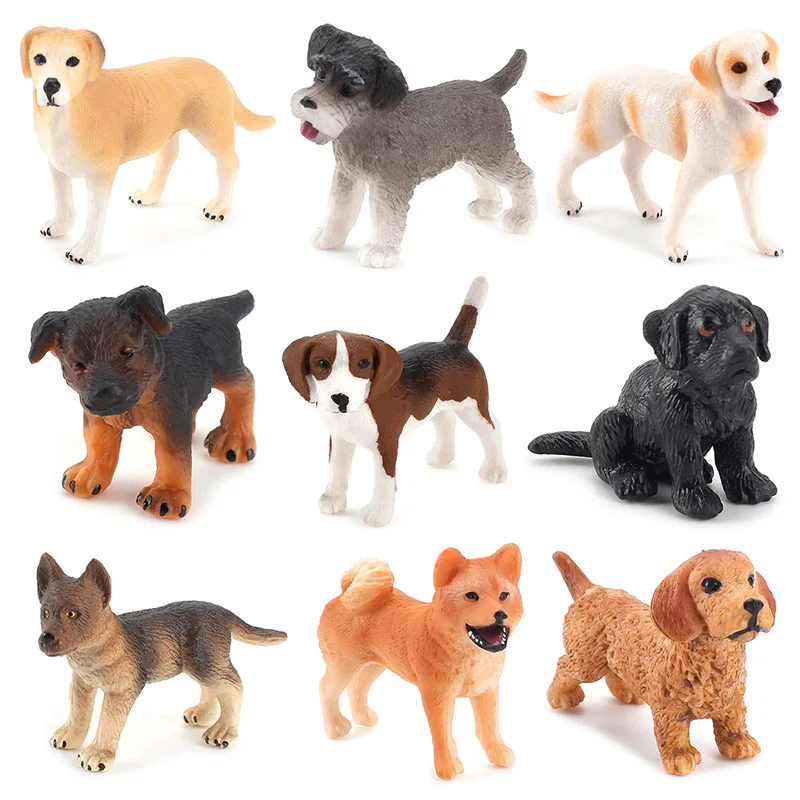 Mini figurine di cane di simulazione Animaux Solid Animal insegnamento Aids modello Golden Retriever Shiba Inu biologia educazione giocattoli figure