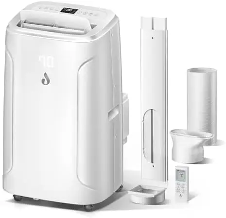 

Портативный кондиционер мощностью 12 000 BTU для помещений площадью 550 кв. футов – 4-в-1: охлаждение, осушение, вентиляция, режим сна – с пультом ДУ и комплектом для установки на окно