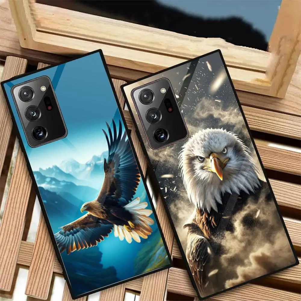 1-PC Animal Eagle MAISTO Phone Case Glass Phone Case For Samsung Galaxy S20 S21 S22 S23 S24 Note20 Ultra Plus Fe