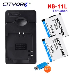 CITYORK NB-11L NB11L NB 11L Battery+LED Smart Charger For Canon A2600 A3500 A4000IS IXUS 125 132 140 240 245 265 155 HS Camera