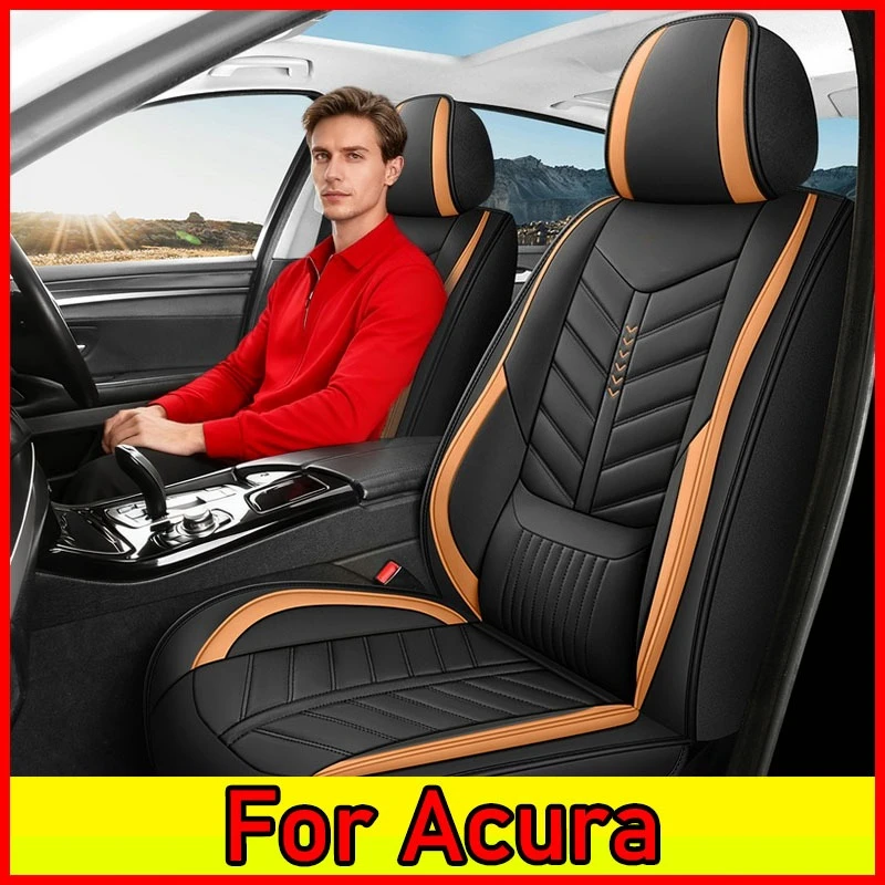 For Acura Car Seat Covers for Bucket Seats, Faux Leather Seat Covers Universal for Most Cars SUV and Mini Van (Beige)