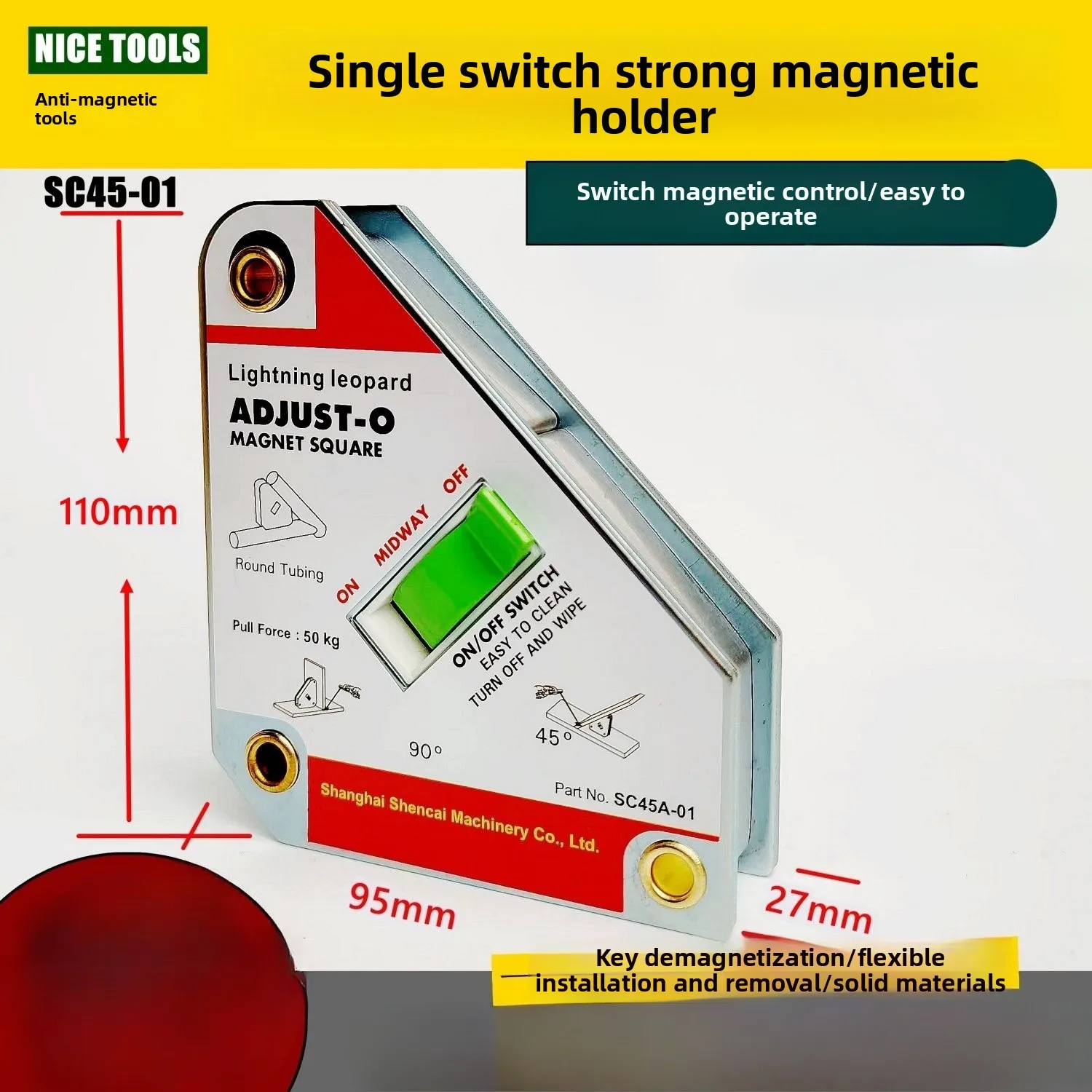 Magnetic Welding Positioner Strong Magnetic Right Angle Fixed Artifact Electric Welding Strong Magnet Auxiliary Device Switch