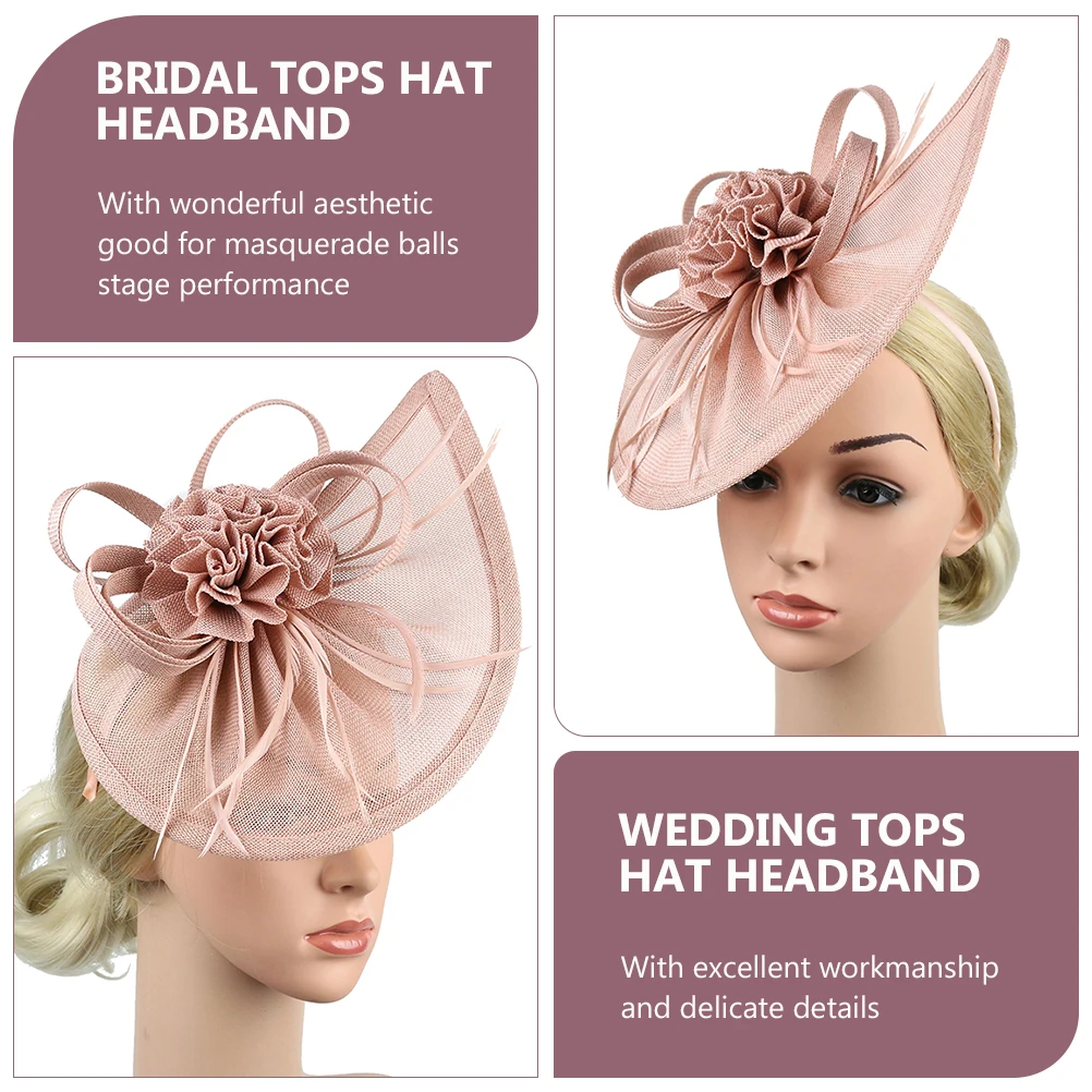 

Fashion Retro Women Fascinator Headband Bridal Wedding Bridesmaid Masquerade Tea Party Prom Gift Fixing Hoops Aesthetic Veil Top