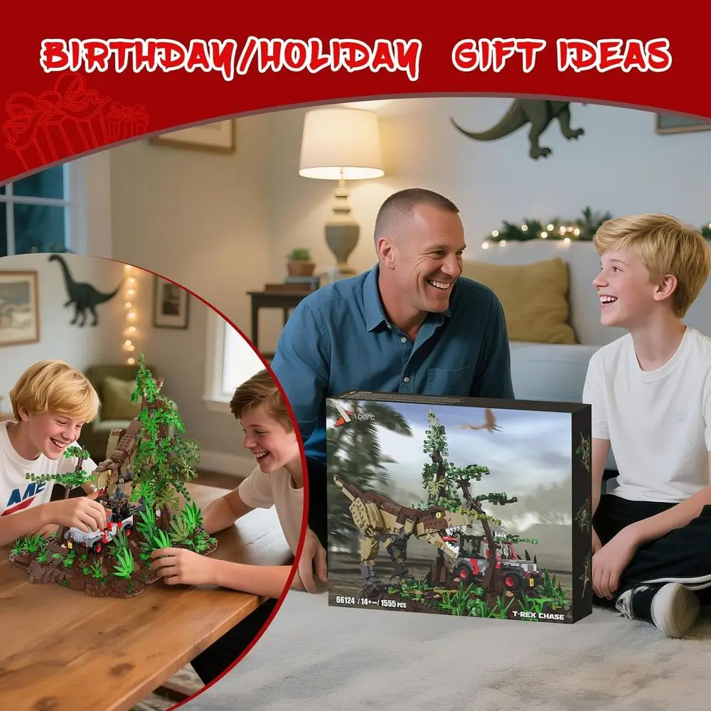 Set da costruzione di dinosauri Jurassic World: kit avventuroso T-Rex, giocattolo STEM da 1555 pezzi per bambini e adulti dai 8 ai 12 anni