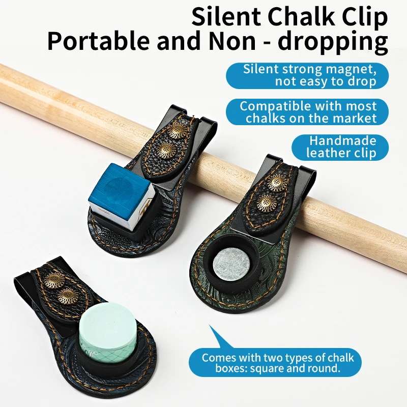 

Billiards Magnetic Chocolate Clip Billiards Chocolate Powder Clip With Square And Round Chocolate Cover Leather Material