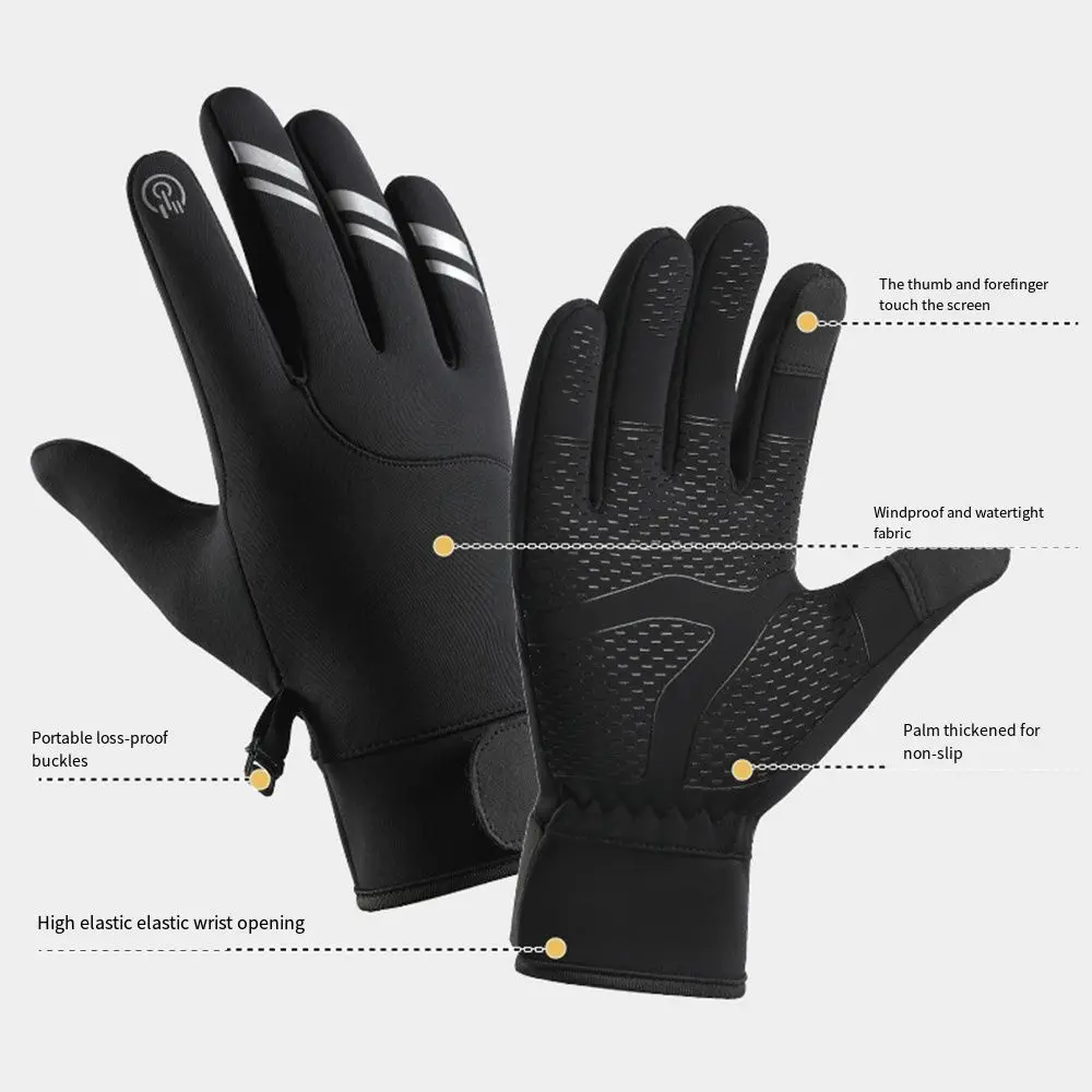 Multifunction Reflect Light Winter Gloves Ultralight Anti-Slip Sports Mittens Full Finger Windproof Touchscreen Gloves Fishing