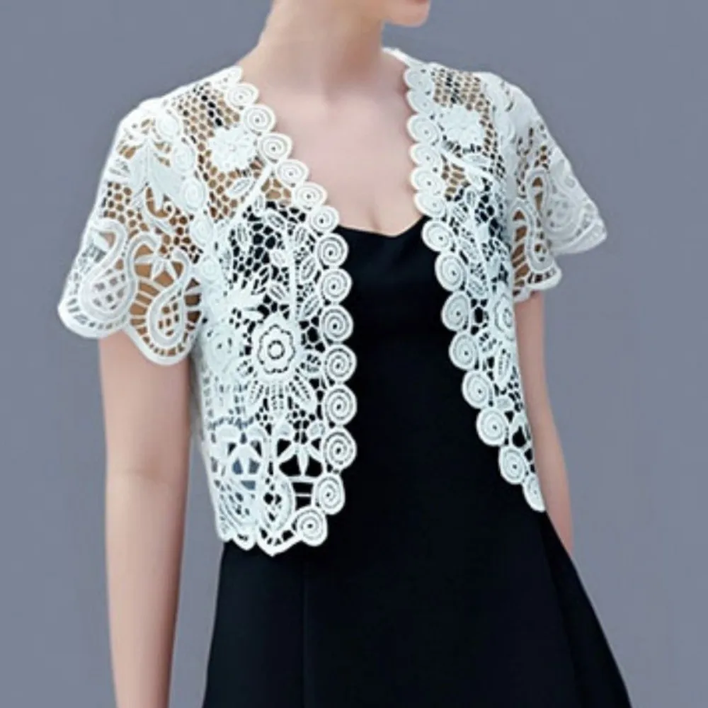 jaqueta-de-verao-para-noivas-em-preto-branco-estilo-cropped-colete-tricotado-com-padrao-floral-cardigan-de-manga-curta-para-mulheres