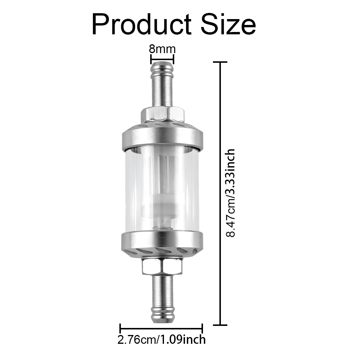 1pc 8mm outer diameter CNC Aluminum Motorcycle In-line Fuel Gasoline Filter For Off Road Motorcycle 125/140/150/160cc CRF70 90 1 image 6