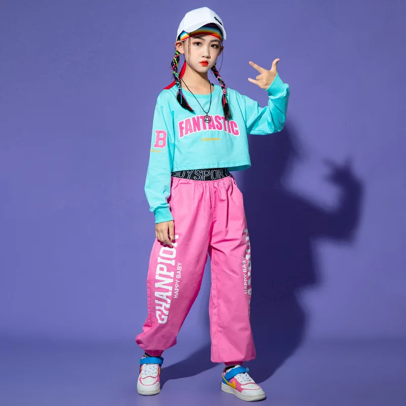 Jongen Street Dance Hiphop Dopamine Top + Joggingbroek Studenten Cheerleading Prestatiepak Meisjes Jazz Dansvoorstelling Kleding