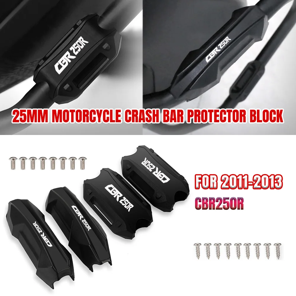 

CBR250R Motorcycle Bumper Engine Guard 25MM Protection Block Crash Bar Decorative For Honda CBR250R CBR 250R 2011 2012 2013