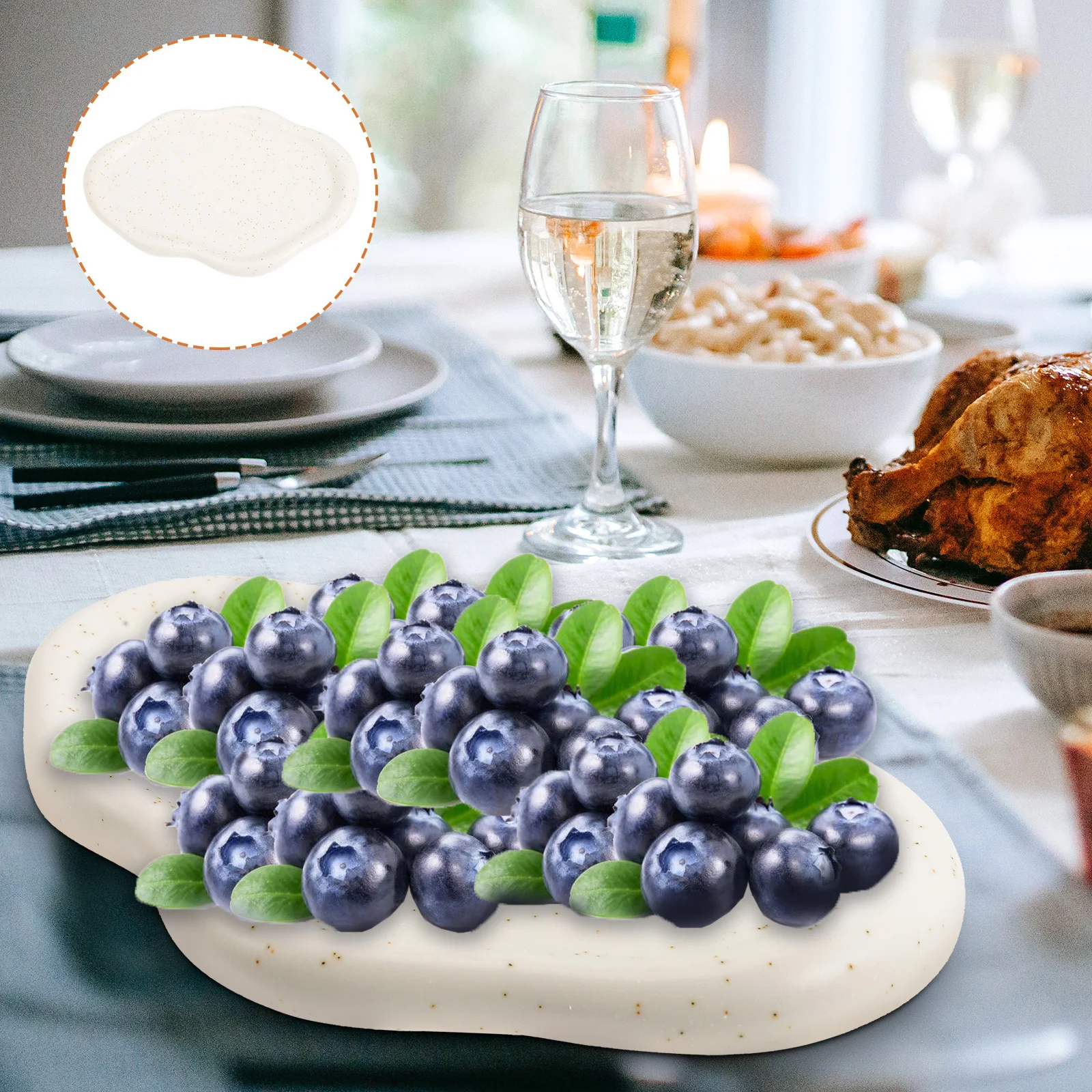 

Ceramic Jewelry Plate Premium Smooth Surface Durable Waterproof Tray for Ring Earring Necklace Storage Display Home Desktop