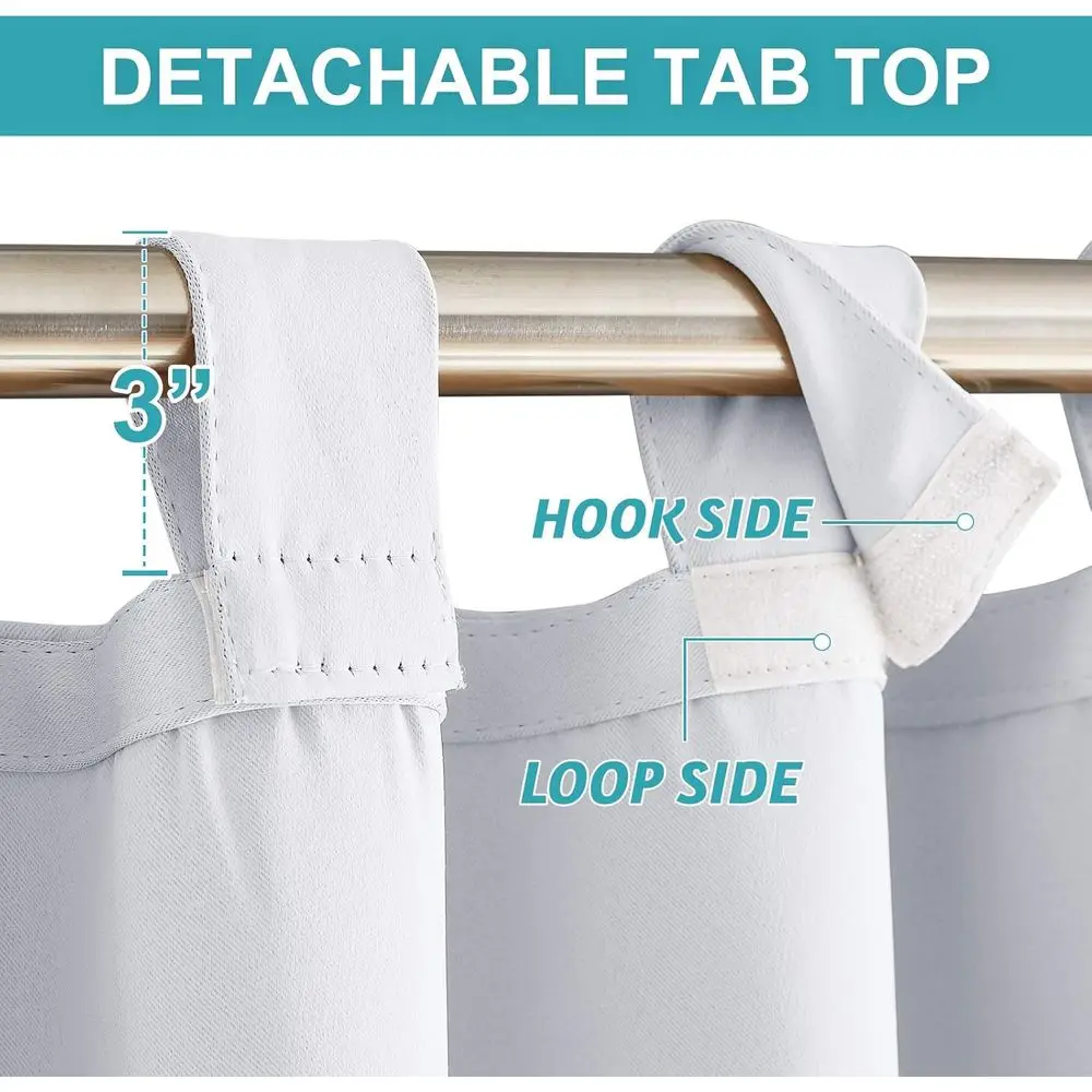 Wasserdichte Outdoor-Vorhänge – 2-teiliges Set, UV-beständig, abnehmbar, Privatsphäre für Terrassen, 100 B x 95 l, Grauwiß