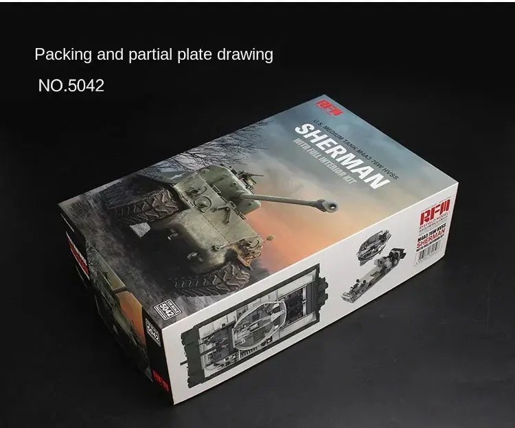 

Наборы для сборки моделей Ryefield 5042, внутренняя версия американского среднего танка M4A3 Sherman, модель в масштабе 1/35.
