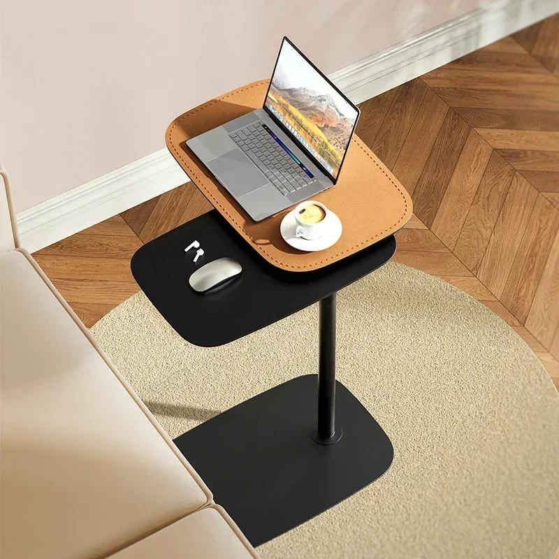 Modern and minimalistic rotating coffee table with storage shelf for living room sofa side and bedroom bedside