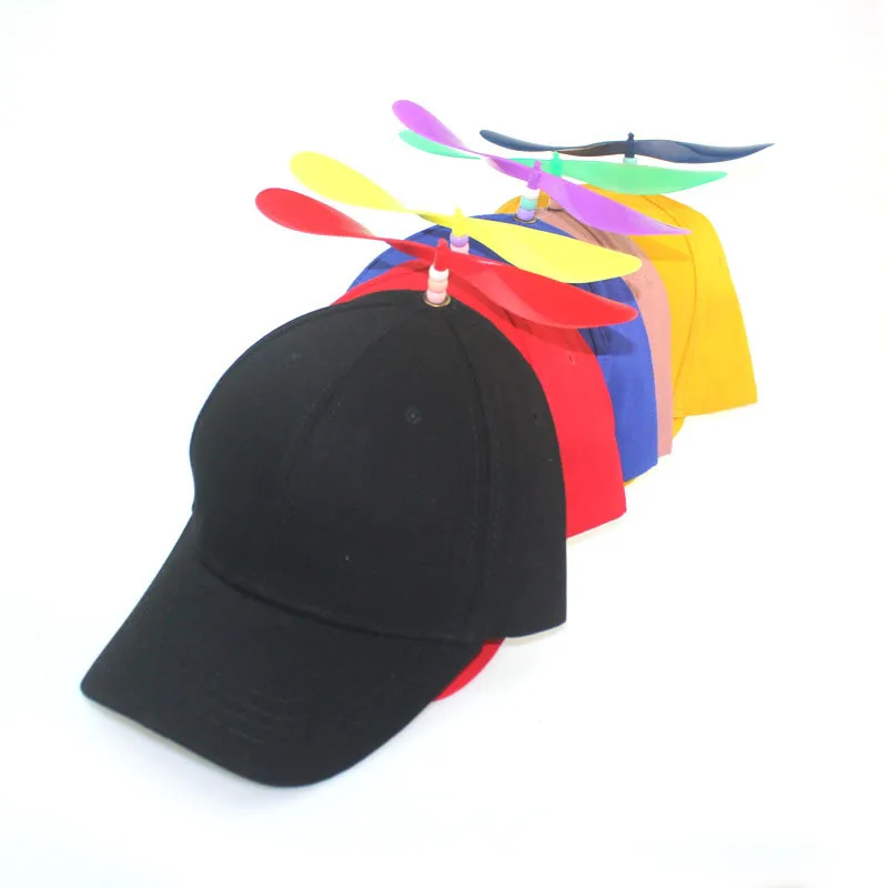 Adult Kid Summer Helicopter Propeller Baseball Cap Solid Color Patchwork Dragonfly Beaded Party Adjustable Snapback Dad Hat