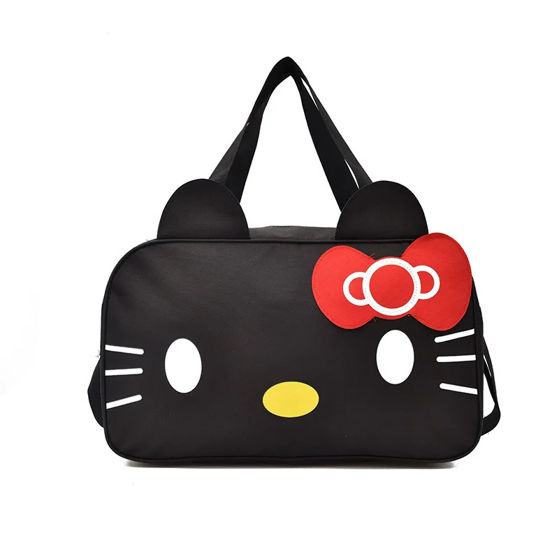 Bolsa de viaje de Hello Kitty para mujer, bolso de equipaje de dibujos animados, impermeable, de gran capacidad, portátil, de material Oxford