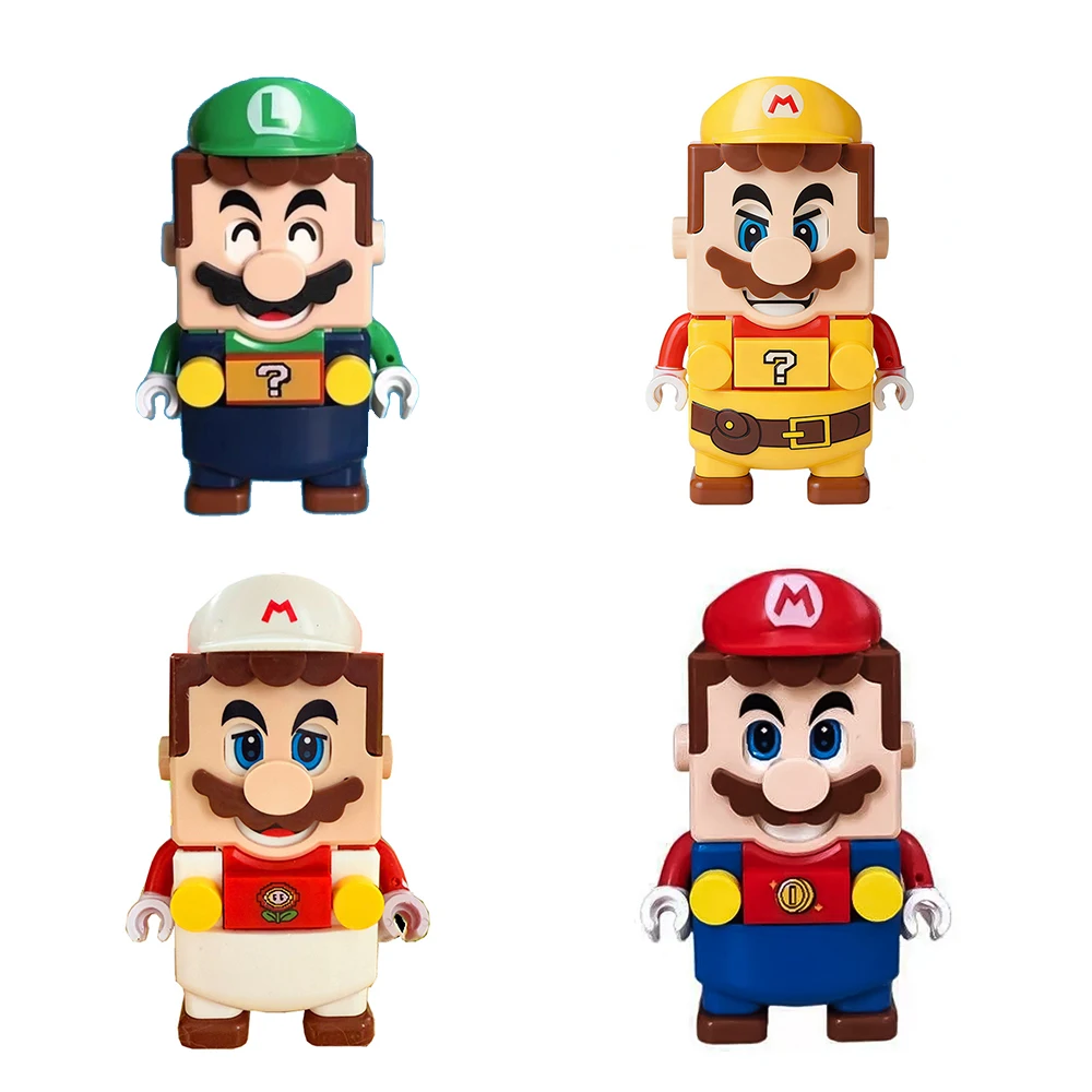 

NEW Super Mario Bros Lega Mario Luigi Figure Building Blocks Cartoon Anime Yoshi Assembled Bricks Bowser Toy For Children Gifts
